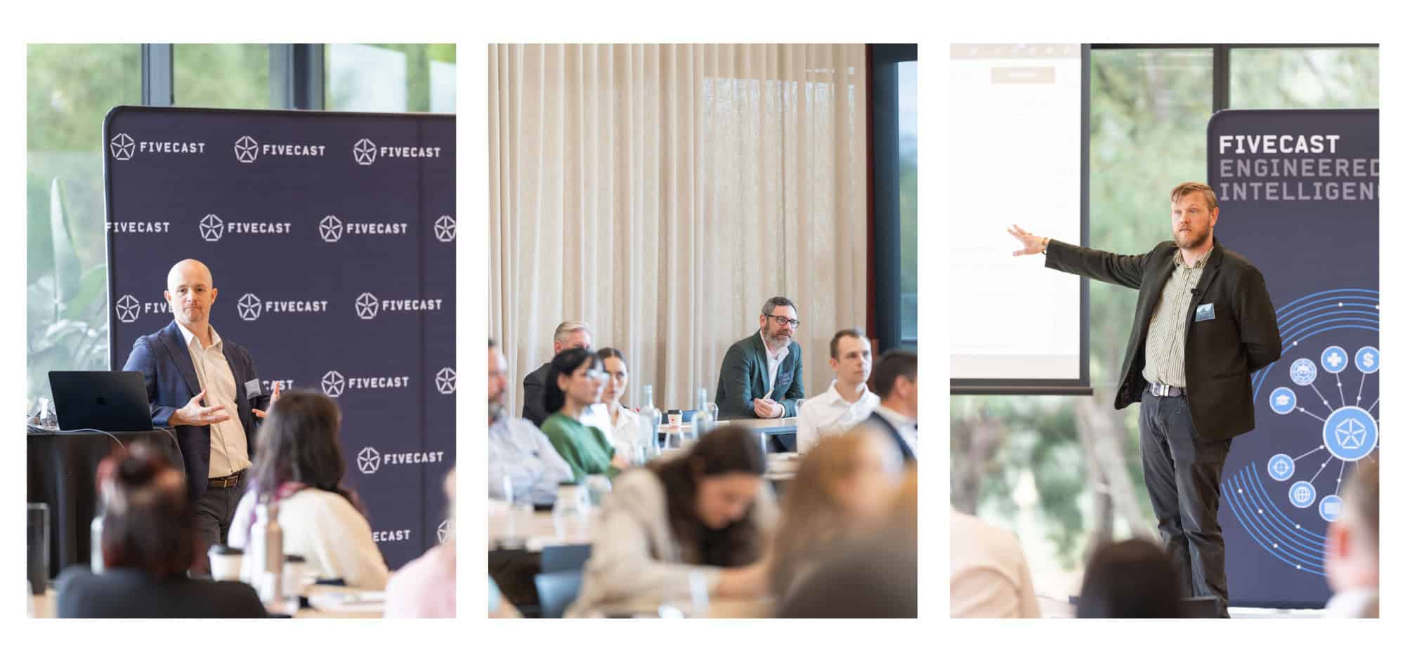 A Fivecast intelligence analyst presents OSINT best practices at the Masterclass session.